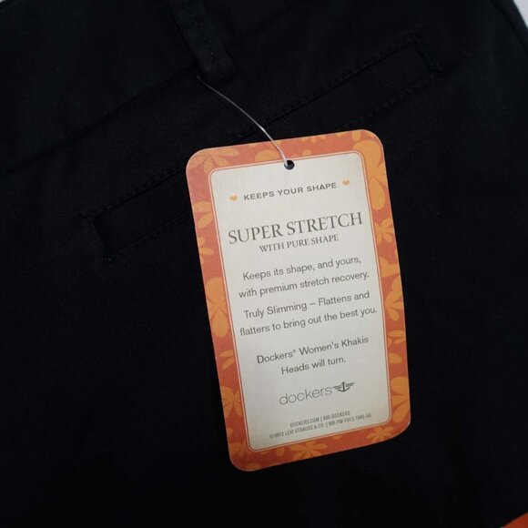 Dockers Women's Pure Shape Chino Pants Size 16 Medium NWT Black Mid Rise Khaki - Picture 3 of 8